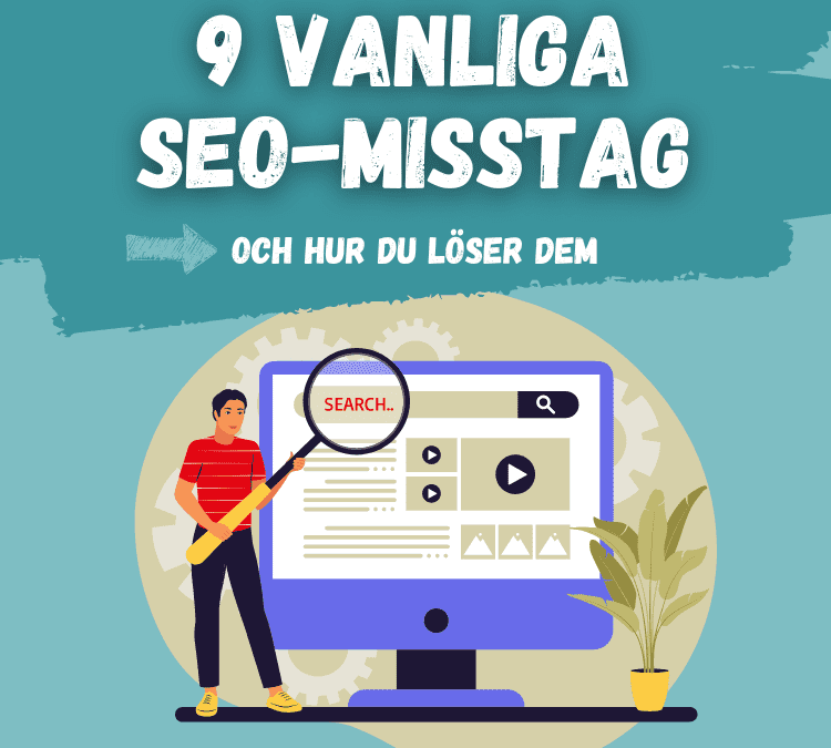 Man som fokuserar på 9 vanliga SEO-misstag